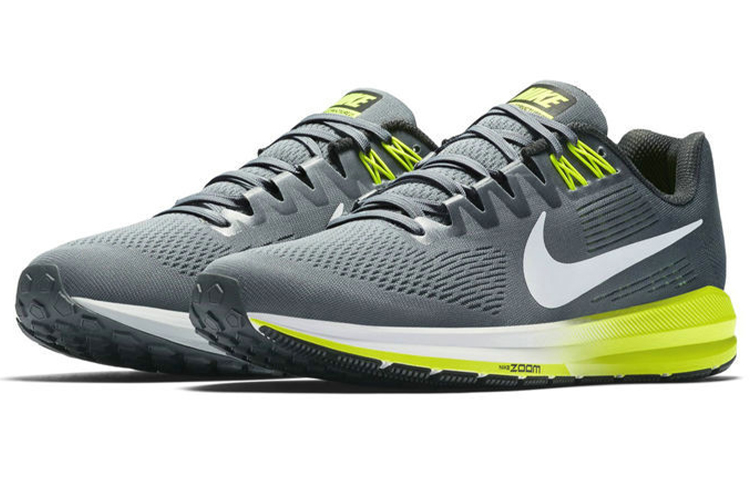 Мужские кроссовки Nike Zoom Structure 21 (серый / желтый) — Серый / жёлтый — фото 3