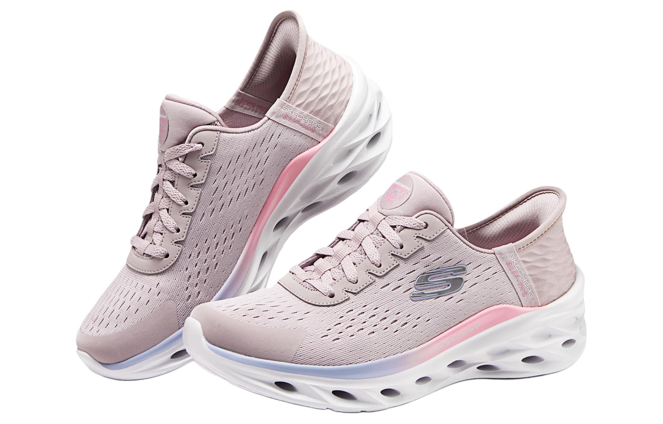 Skechers Fabric Cushioning Breathable Lightweight Low top Casual Running Shoes Women’s Purple
