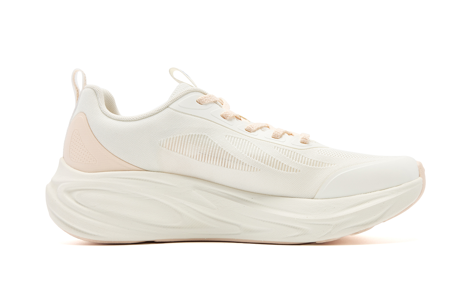 QIAODAN Cushioning Slip Resistant Abrasion Resistant Low top Casual Running Shoes Women’s Beige Pink