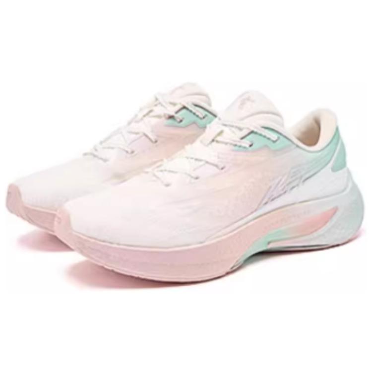 QIAODAN Flying Shadow 4.0 Slip Resistant Abrasion Resistant Cushioning Low top Casual Running Shoes Women’s Pink Green