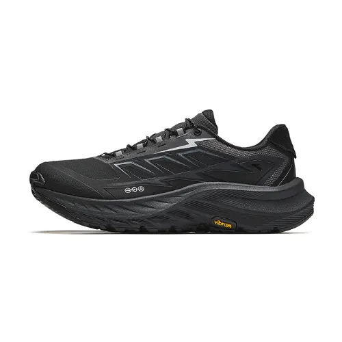 Anta Cushioning Slip Resistant Abrasion Resistant Low top Running Shoes Men's Black