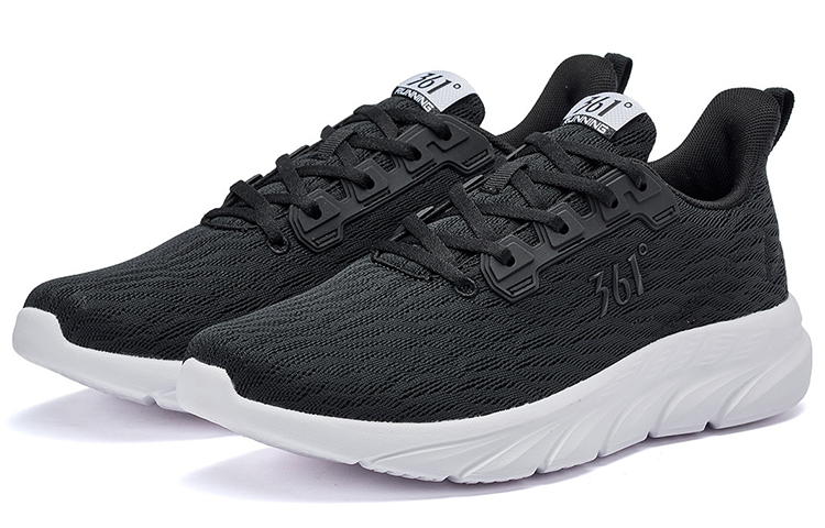 361° Cushioning Abrasion Resistant Cushioning, Wear Resistant Low top Running Shoes Men’s Black White