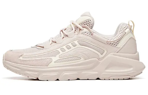 Anta Flying Fabric Slip Resistant And Breathable Low top Casual Shoes Women's Lotus Gray White