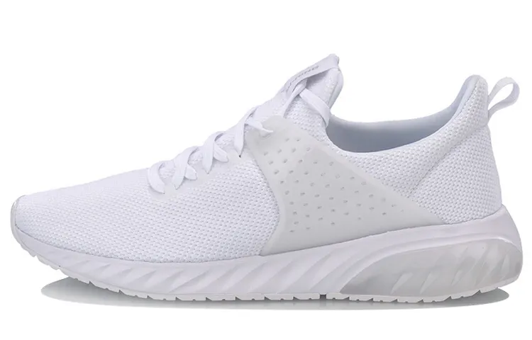 Li Ning Textile, TPU Cushioning Abrasion Resistant Breathable Lightweight Low top Running Shoes Unisex White