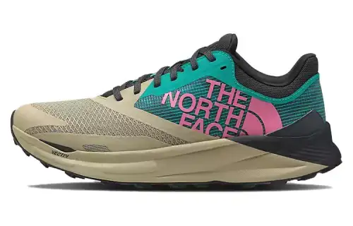 THE NORTH FACE Vective Enduris 3 Cushioning Slip Resistant Abrasion Resistant Low top Running Shoes Men's Gray Green