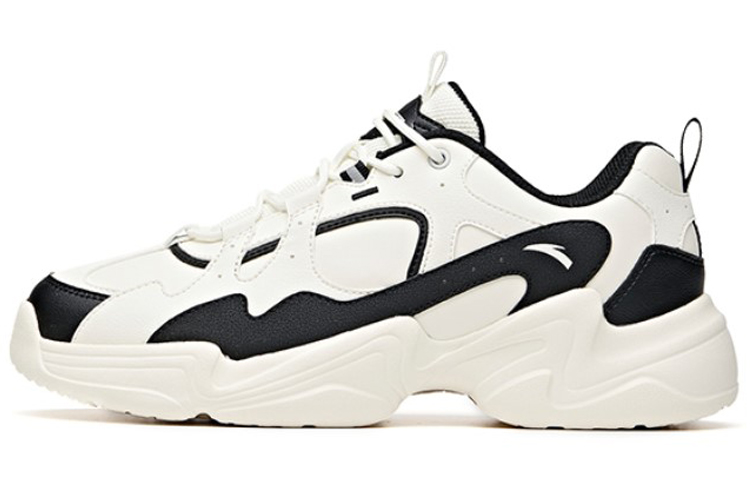 Anta Cushioning Slip Resistant Abrasion Resistant Low top Chunky Sneakers Women's White Black
