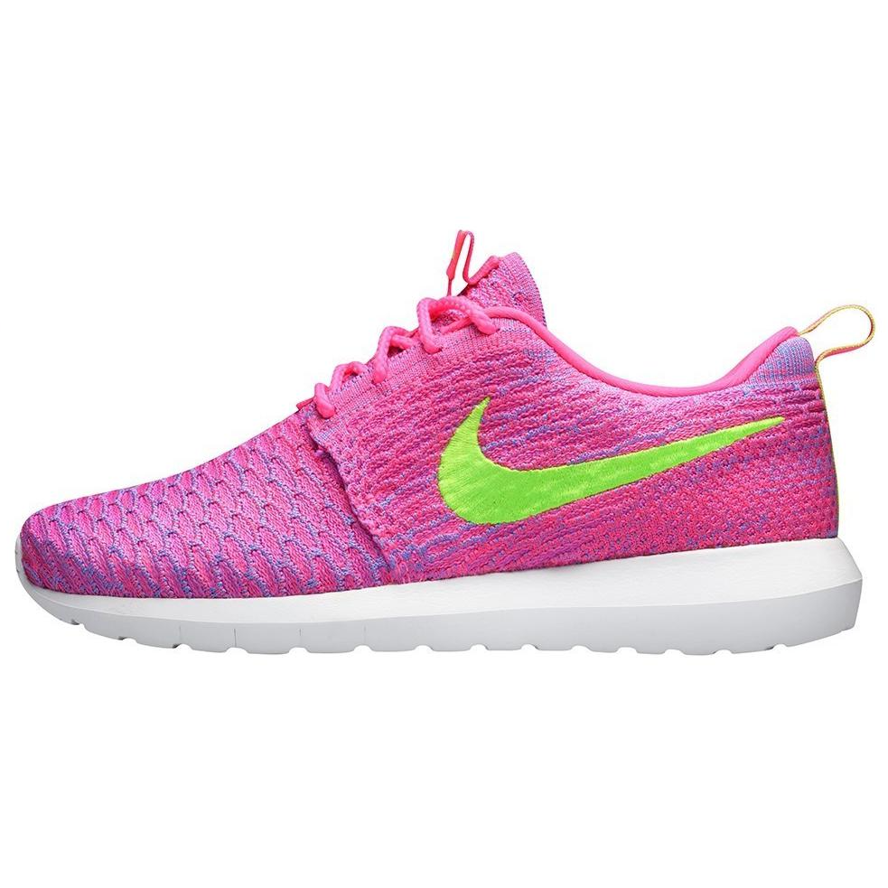 Мужские кроссовки Nike Roshe Run Flyknit Rosherun (розово-красные)