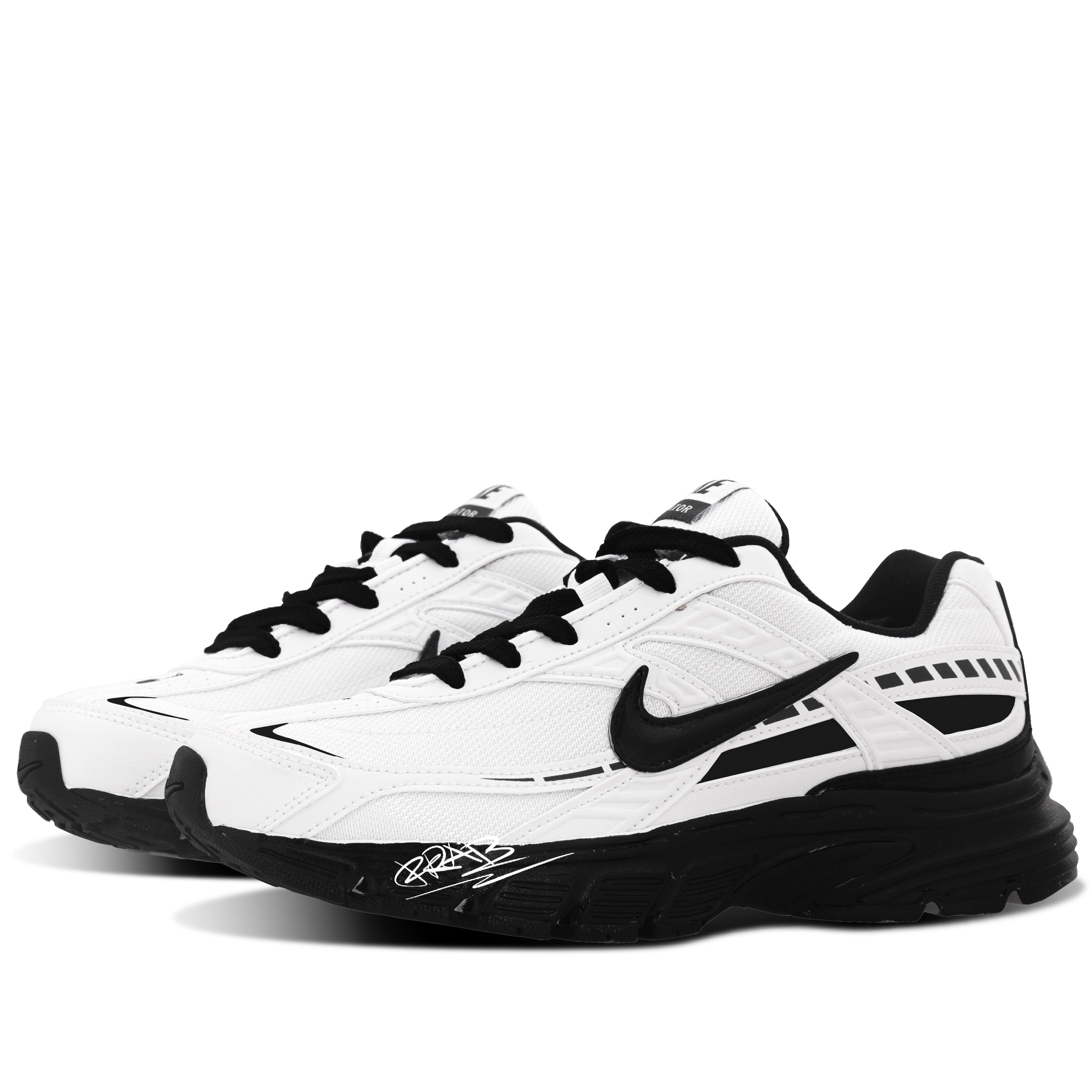 Nike Initiator Cushioning Breathable Low top Running Shoes Unisex Black White
