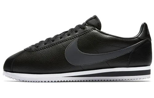 Nike Cortez Classic Leather Comfortable synthetic leather shock-absorbing, anti-slip and wear-resistant Low-top casual running shoes Men's black grey