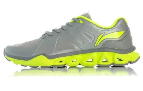 Li Ning Cushioning Slip Resistant Abrasion Resistant Low top Running Shoes Men's Cool Gray