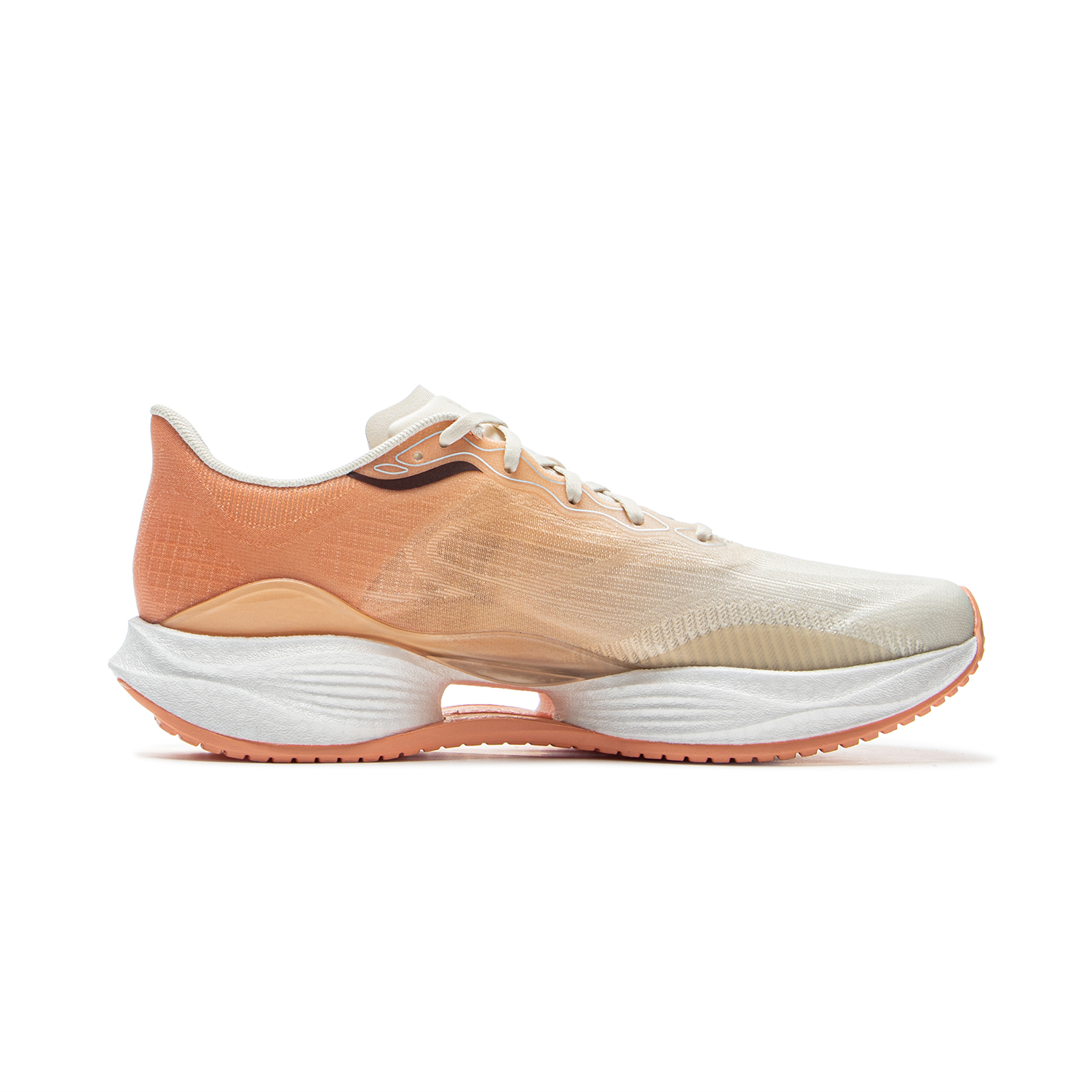 Li Ning Super Light 22 Minimalist Fashion Cushioning Breathable Low top Sprint Running Shoes Women’s White Orange