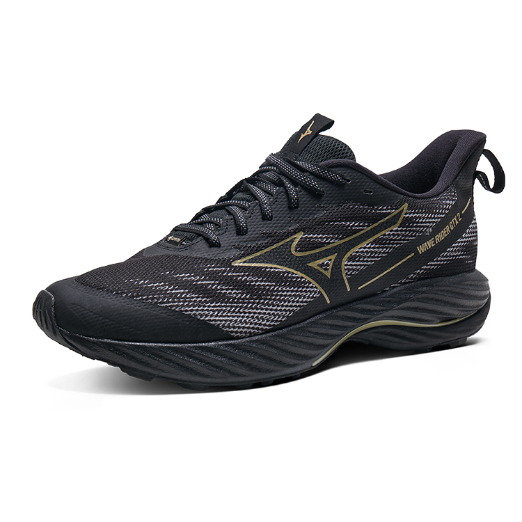 Mizuno Cushioning Slip Resistant Abrasion Resistant Breathable Low top Running Shoes Unisex Black Gold