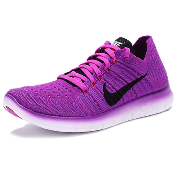 Nike Free RN Flyknit Slip Resistant Abrasion Resistant Low top Casual Running Shoes Women’s Purple