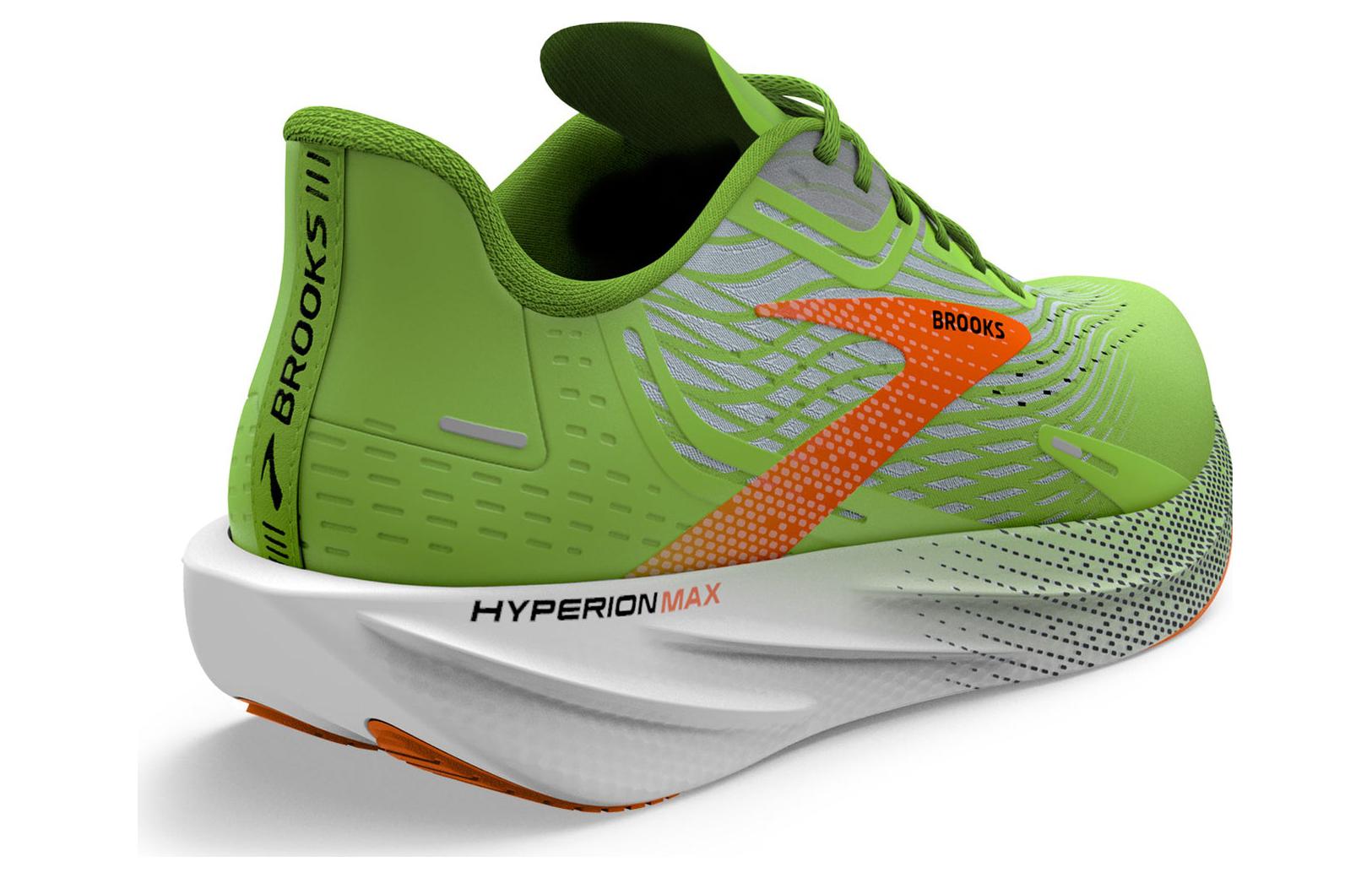 Brooks Hyperion Max Green Gecko Red Orange