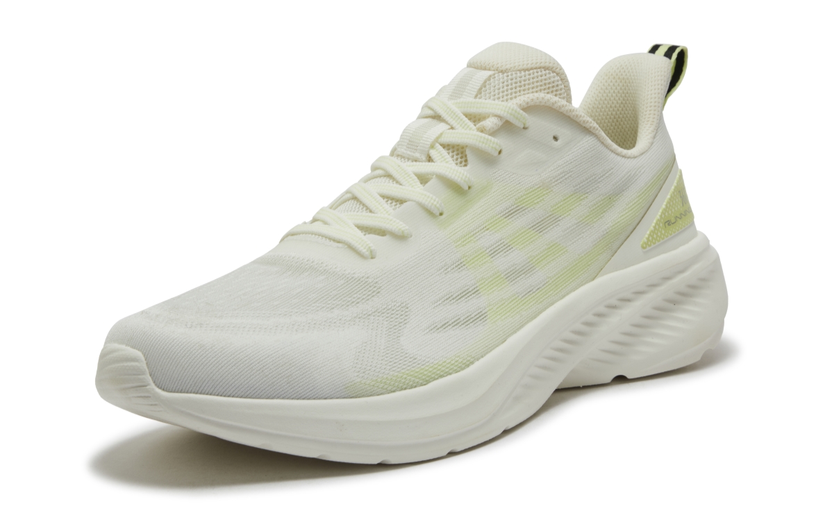 361° Cushioning Breathable Lightweight Low top Casual Sprint Running Shoes Men’s Feather White Light Fruit Green