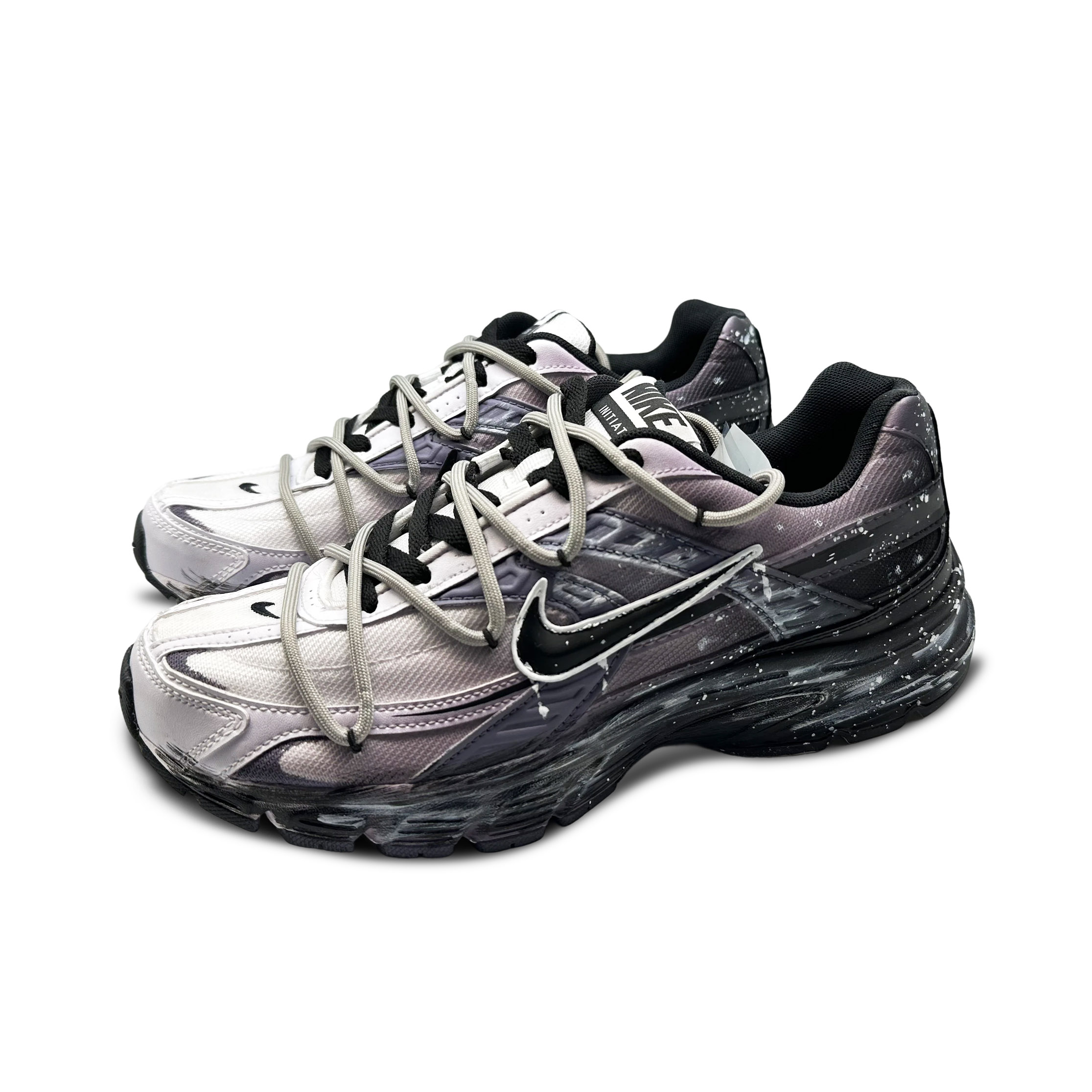 Nike Initiator Abrasion Resistant Breathable Coverage Low top Casual Running Shoes Unisex Black Purple