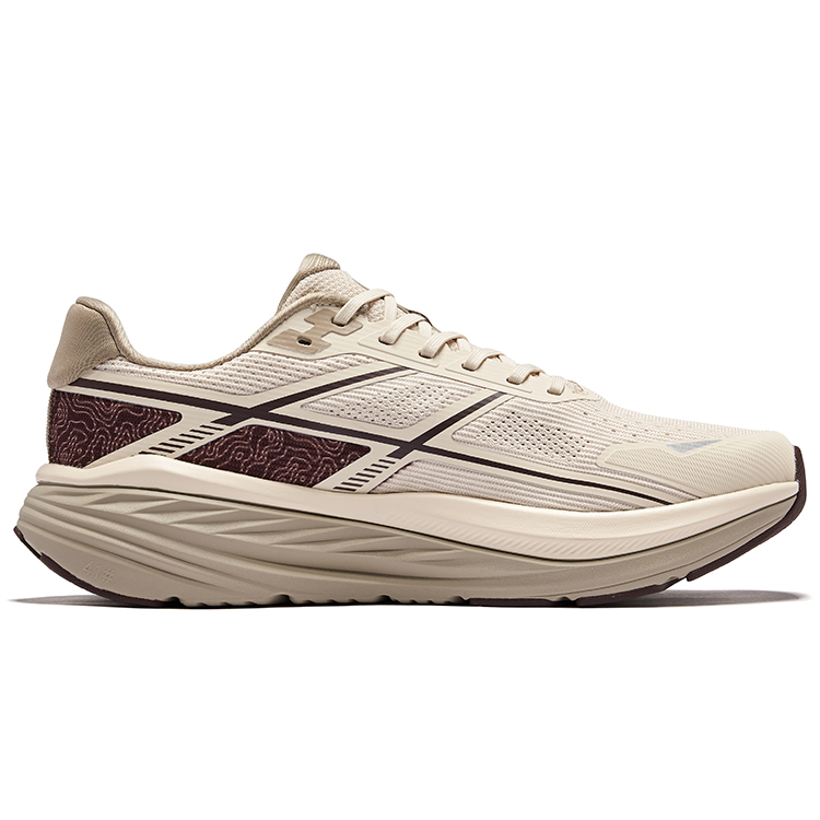 Erke Cushioning Slip Resistant Breathable Low top Casual Running Shoes Men’s Warm Linen Coffee