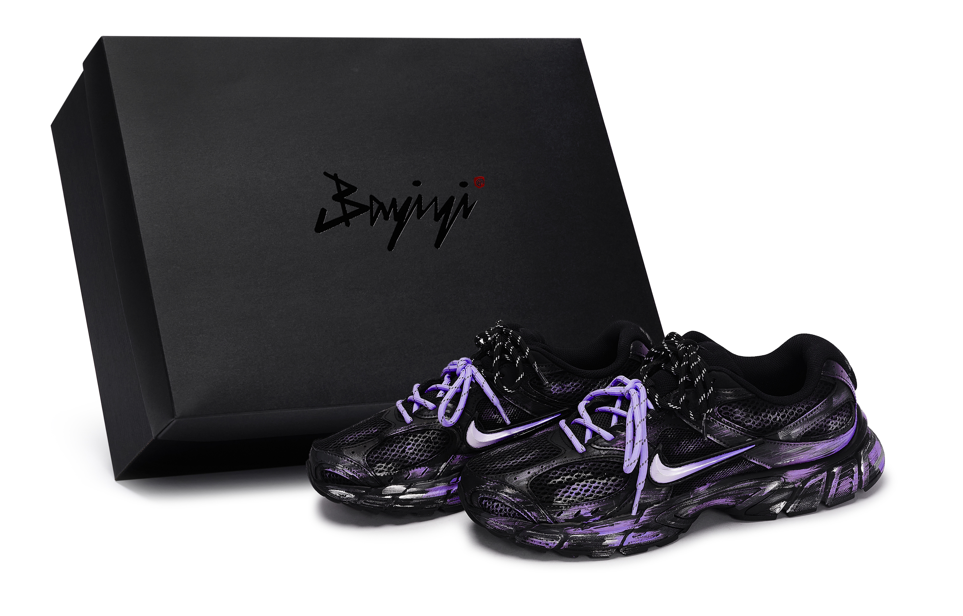 Nike V5 RNR Abrasion Resistant Abrasion Resistant Low top Running Shoes Unisex Black Silver Purple