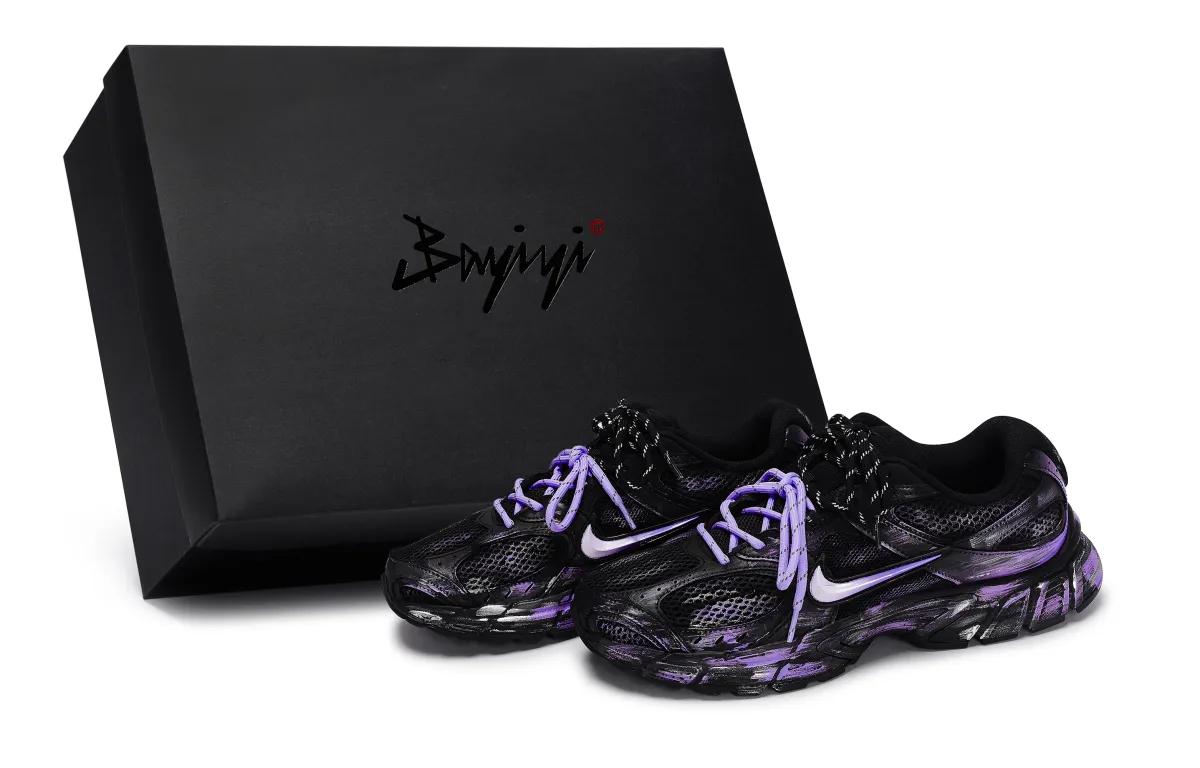 Nike V5 RNR Abrasion Resistant Abrasion Resistant Low top Running Shoes Unisex Black Silver Purple