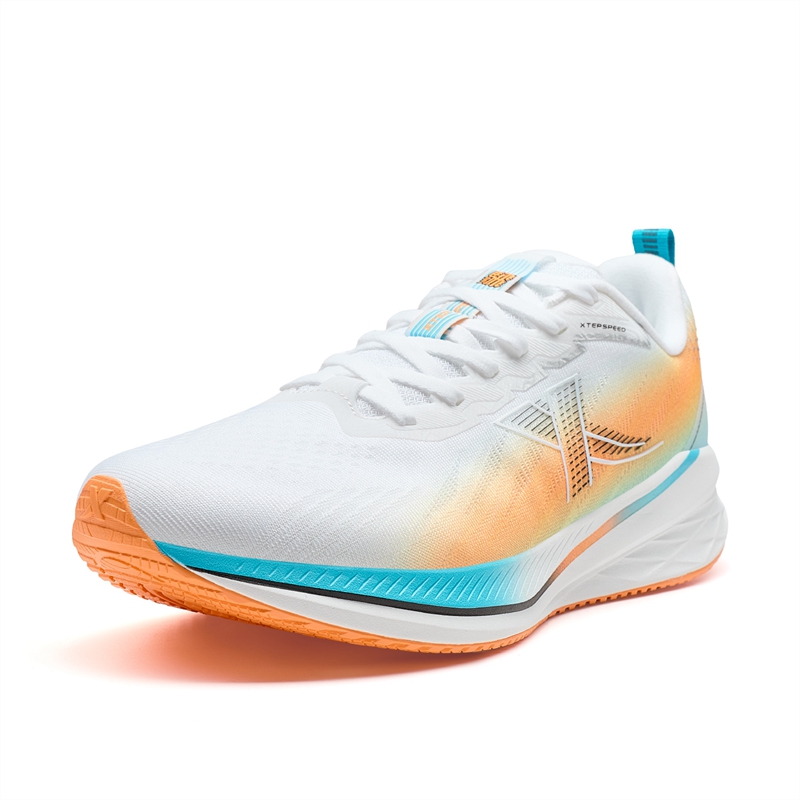 XTEP 5.0LITE Cushioning Slip Resistant Abrasion Resistant Low top Running Shoes Men’s White Orange