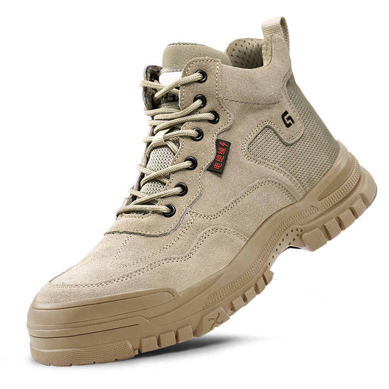 LANOUDUN Impact Resistant And Abrasion Resistant High top Outdoor Shoes Unisex Brown