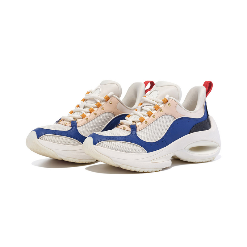 LI NING 1990 Classic Collection Cushioning, Wear Resistant Low top Casual Running Shoes Women’s White Blue Pink