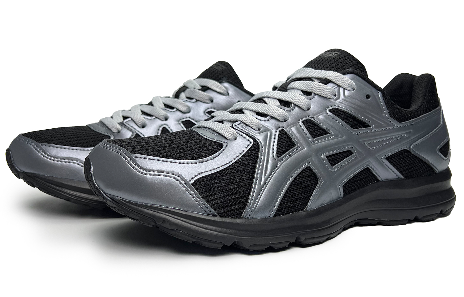 Asics Jog 100 2 Slip Resistant Abrasion Resistant Low top Running Shoes Unisex Black Silver
