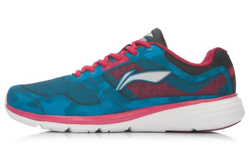Li Ning Fabric Cushioning Lightweight Abrasion Resistant Slip Resistant Low top Running Shoes Men's Blue Red