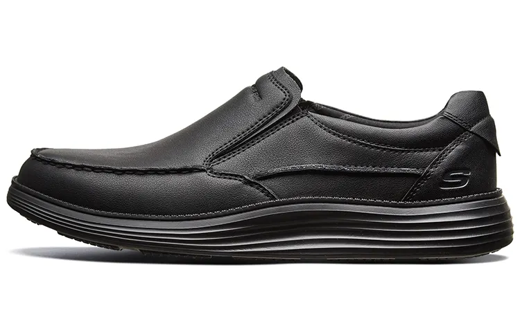 Skechers Status 2.0 Leather Comfortable Men's Casual Shoes Men's Black