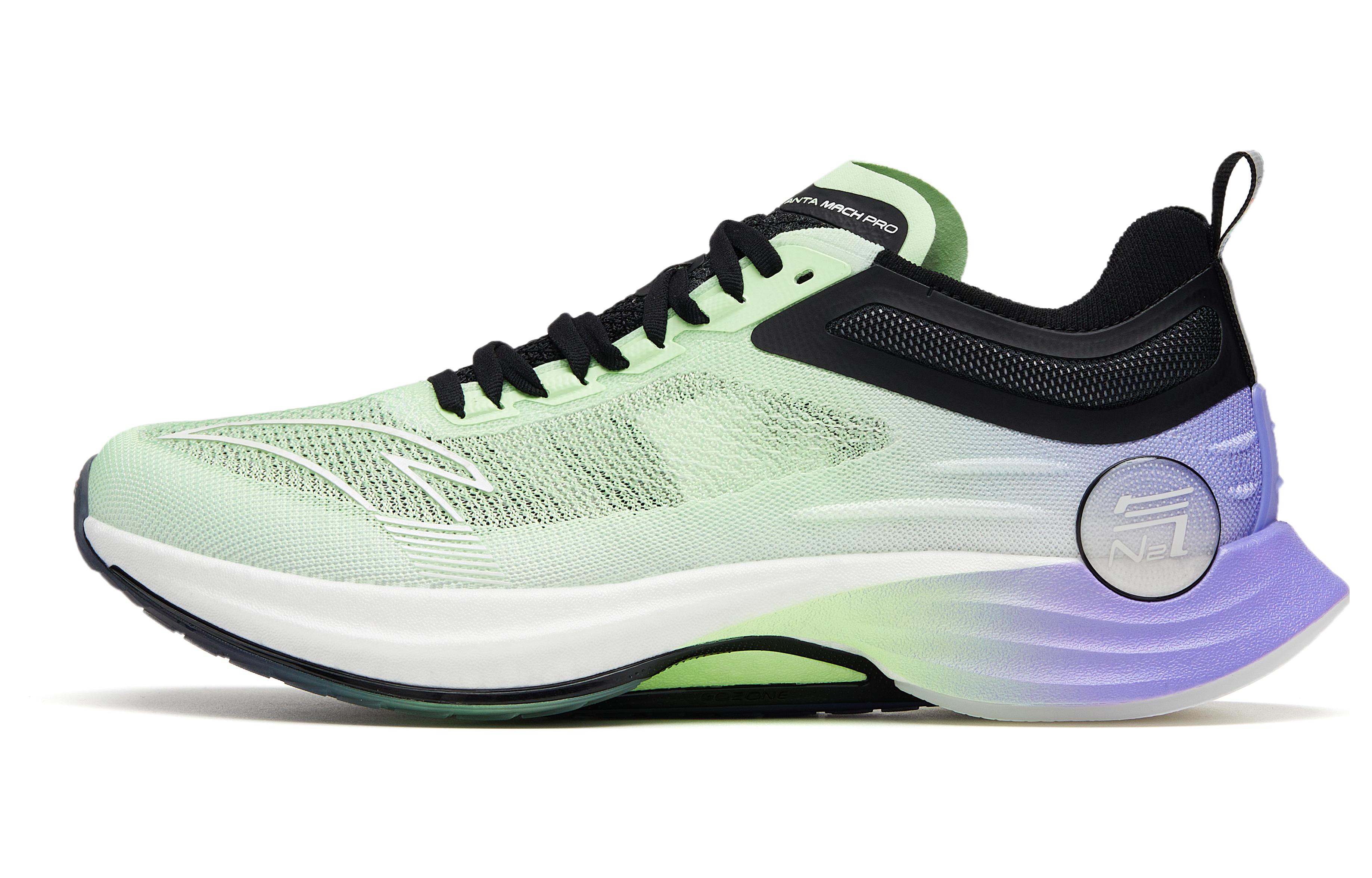 Anta Mach Pro Casual Cushioning Slip Resistant Low top Running Shoes Men’s Green Purple Black