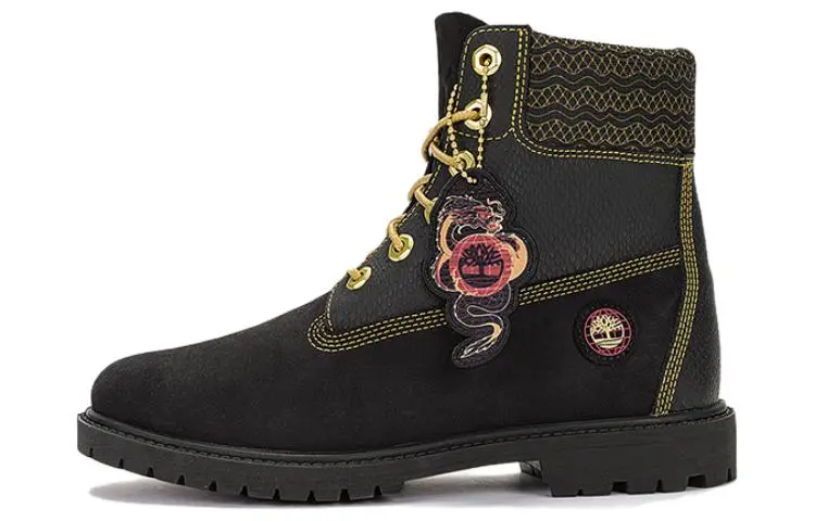 Timberland Chinese New Year 6 Inch Lace Up Boots 'Black Nubuck' Women's