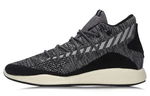 Li Ning Cushioning Slip Resistant Abrasion Resistant Breathable Lightweight Coverage Mid top Running Shoes Unisex