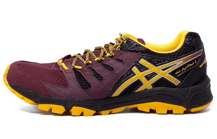 Asics Gel Fujiattack 4 Low top Running Shoes Men's Burgundy Yellow