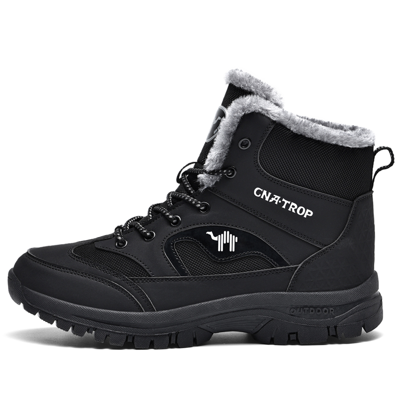 LINGHANGLUOTUO Thickened And Fleece Lined, Comfortable Thermal Outdoor Shoes Men’s
