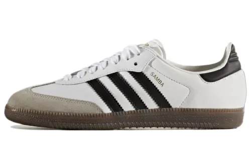 Adidas Originals SAMBA OG Abrasion Resistant Low top Skateboard Shoes Women's White Black Gray