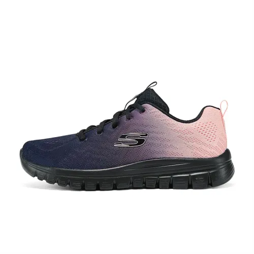 Skechers Graceful Sugar Cube Cushioning Abrasion Resistant Breathable Low top Running Shoes Women's Black Pink