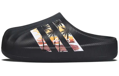 Adidas Originals AdiFOM Superstar Graffiti Slip Resistant Closed Toe Slippers Unisex Black White