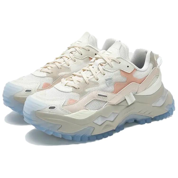 FILA FUSION Bianco Textile, Synthetic Leather Low top Running Shoes Women’s White Pink