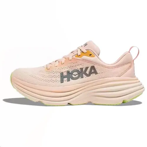 HOKA ONE ONE Bondi 8 Cushioning Slip Resistant Breathable Low top Running Shoes Women's Pink