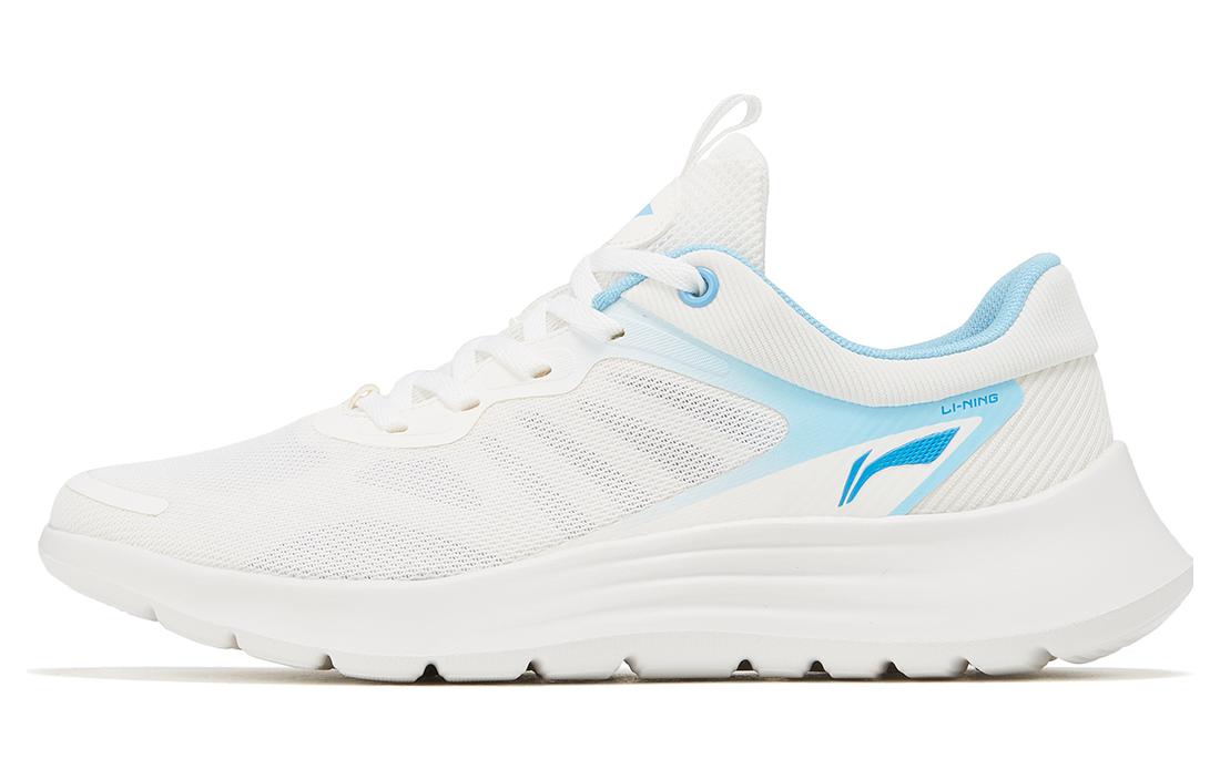 LiNing Light Feather Cushioning, Abrasion Resistant, Breathable, Lightweight Low top Running Shoes Men's White Blue