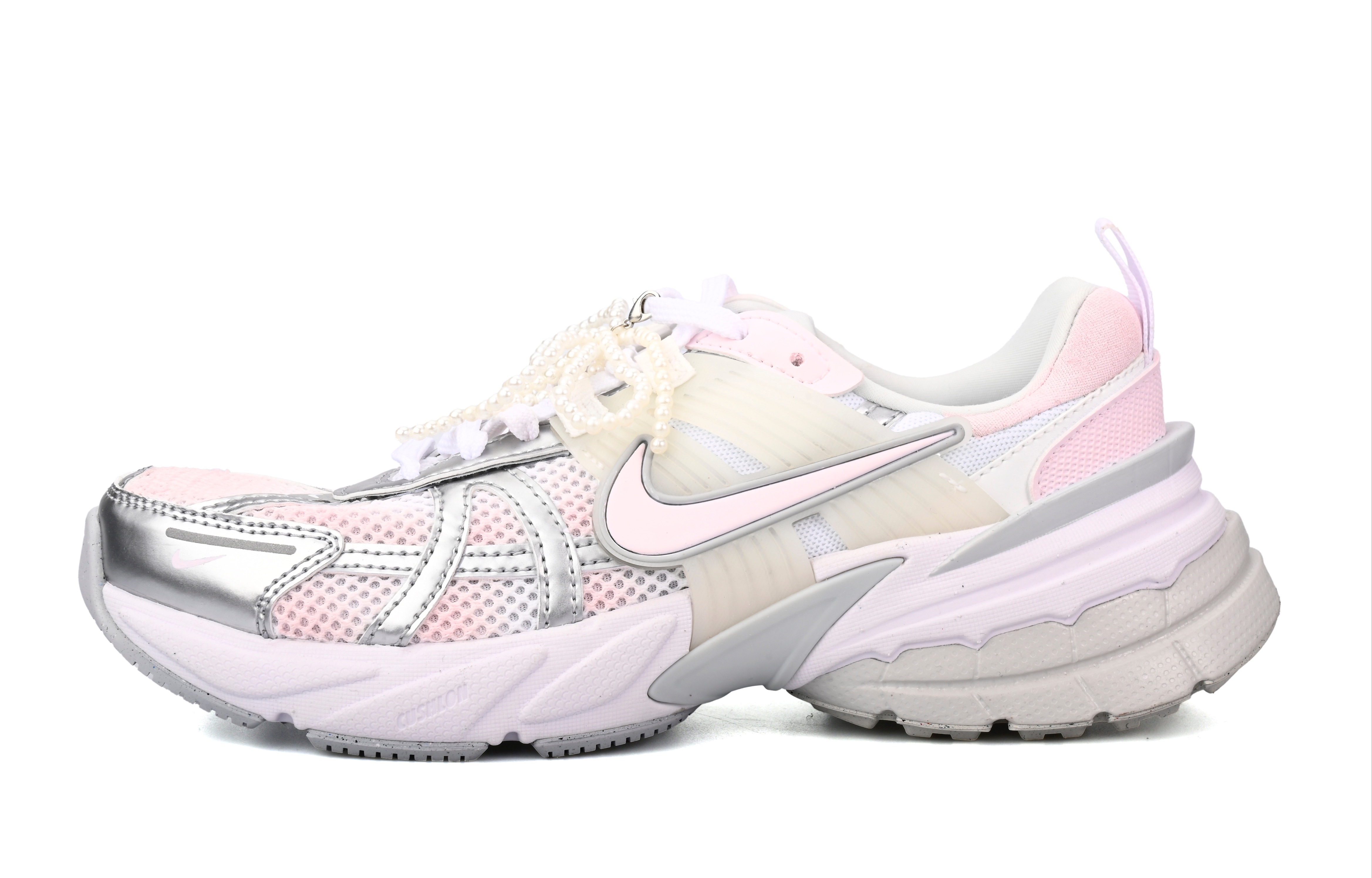 Nike V2K Run Abrasion Resistant Breathable Low top Running Shoes Women’s Pink Silver