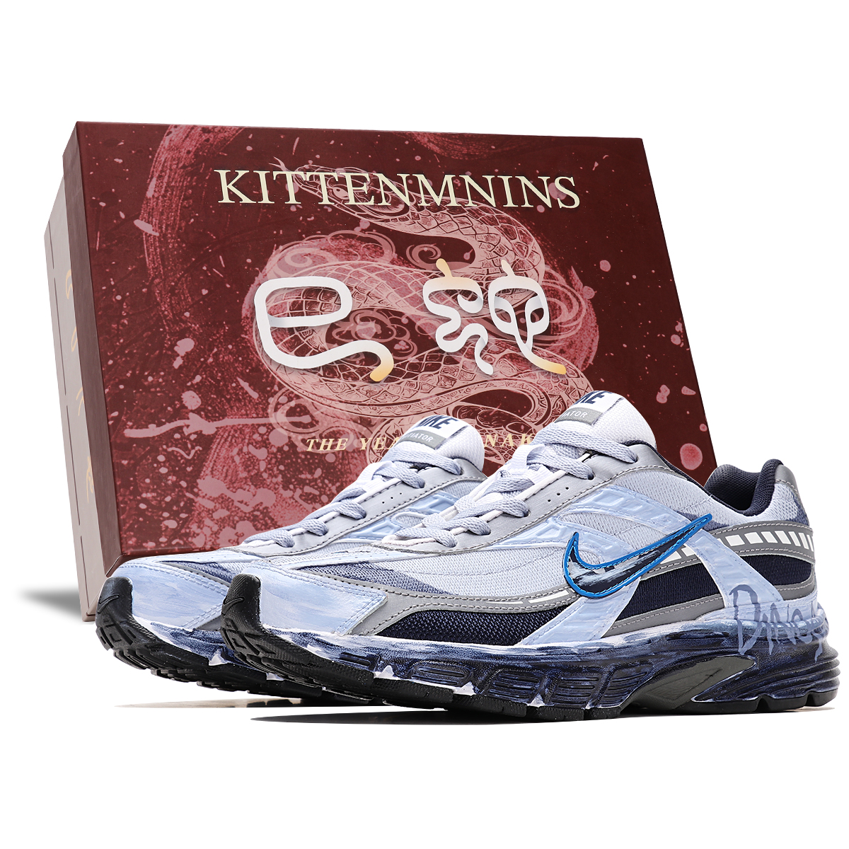 Nike Initiator Abrasion Resistant Low top Casual Running Shoes Men’s Gray Blue