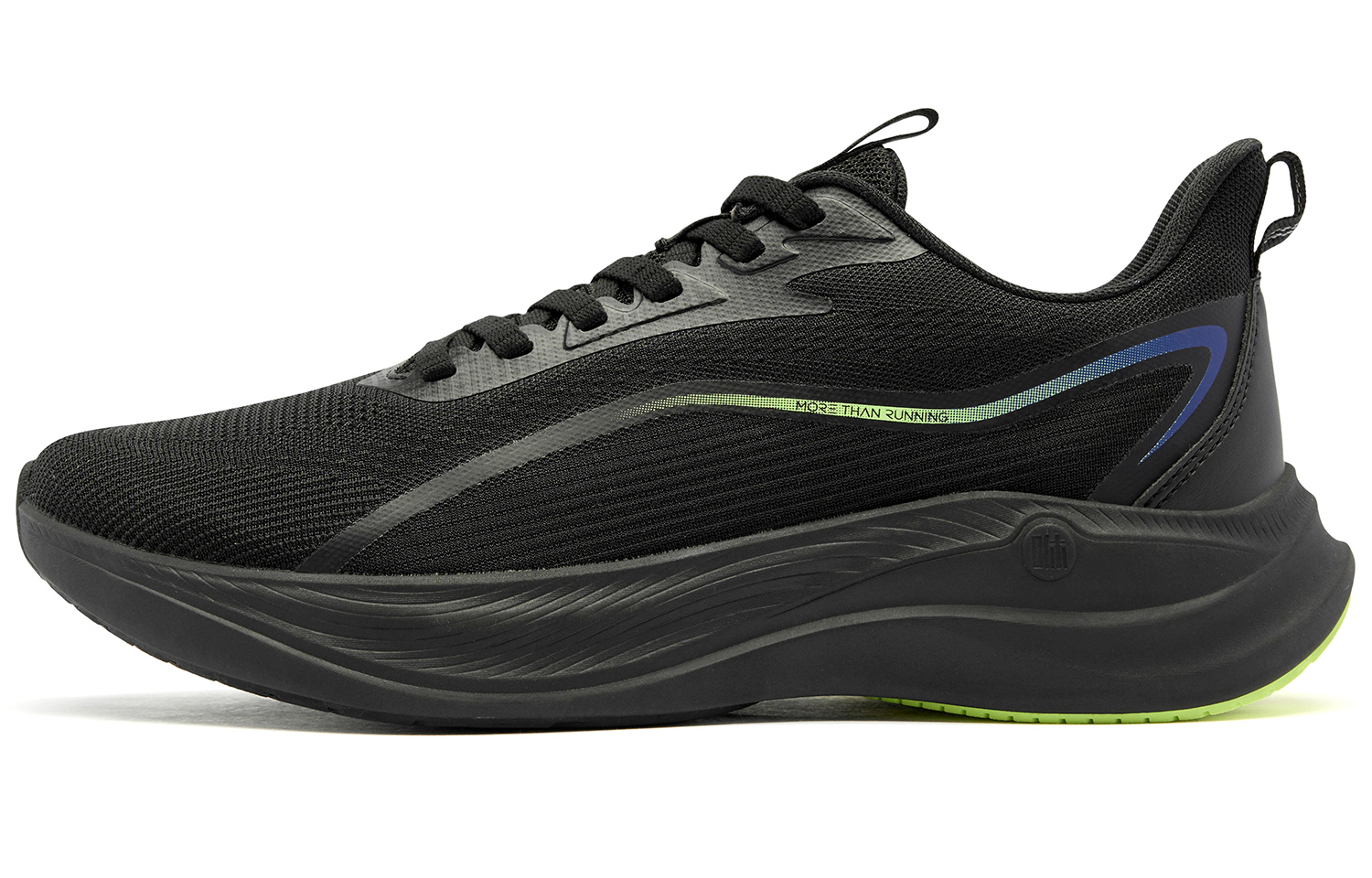 QIAODAN Wind Speed 2.0 Running Shoes Men’s Low Top Black/Flying Shadow Green