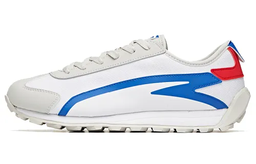 Anta Cushioning Slip Resistant Abrasion Resistant Breathable Low top Running Shoes Men's White Gray Blue