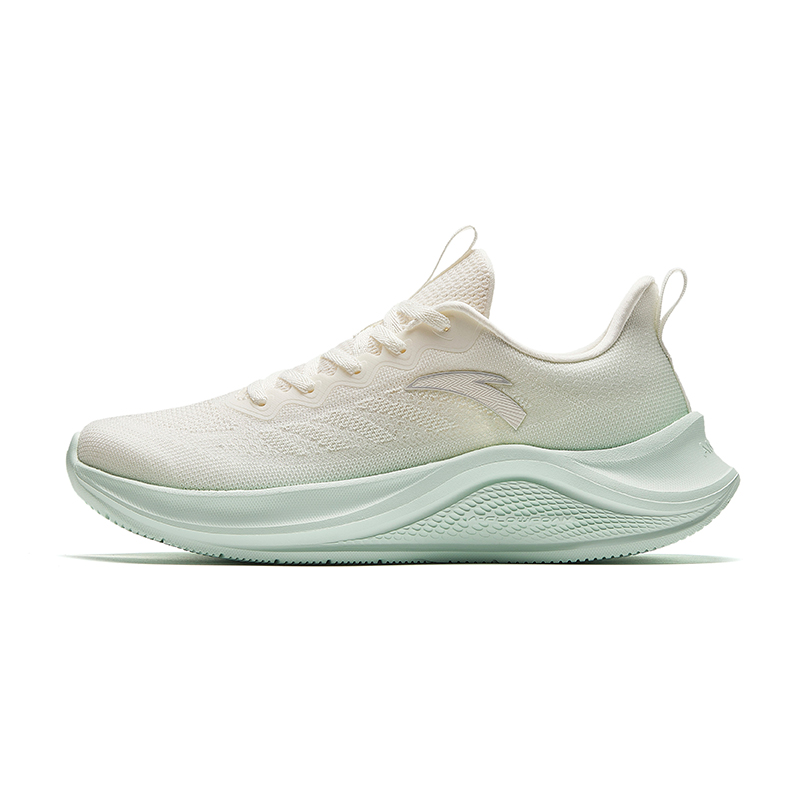 Anta Wander Cushioning Abrasion Resistant Breathable Lightweight Low top Running Shoes Women’s Beige Green