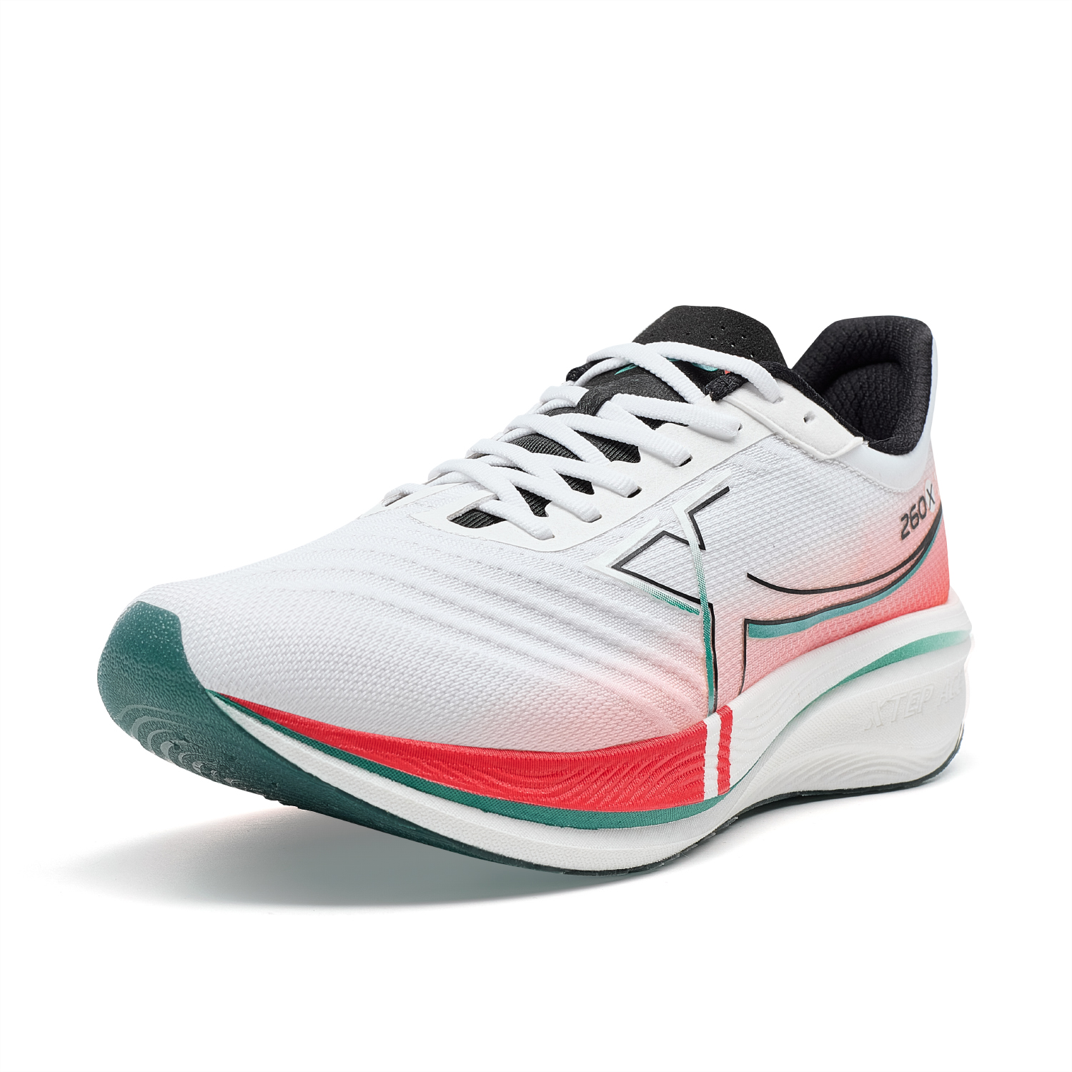 XTEP 260x260X 1.0 Anti-Slip Wear-Resistant Low-Top Running Shoes Men’s Classic White/Laser Red/Black