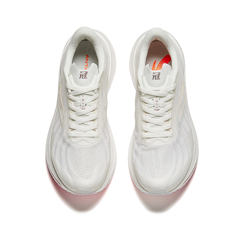 Anta Running Collection Fabric Slip Resistant, Abrasion Resistant, Breathable Low top Running Shoes Women’s White Pink