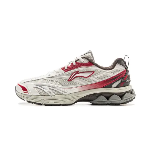 Li Ning Fuyao 2.0 V2 Cushioning Slip Resistant Abrasion Resistant Low top Casual Running Shoes Men's Silver Red