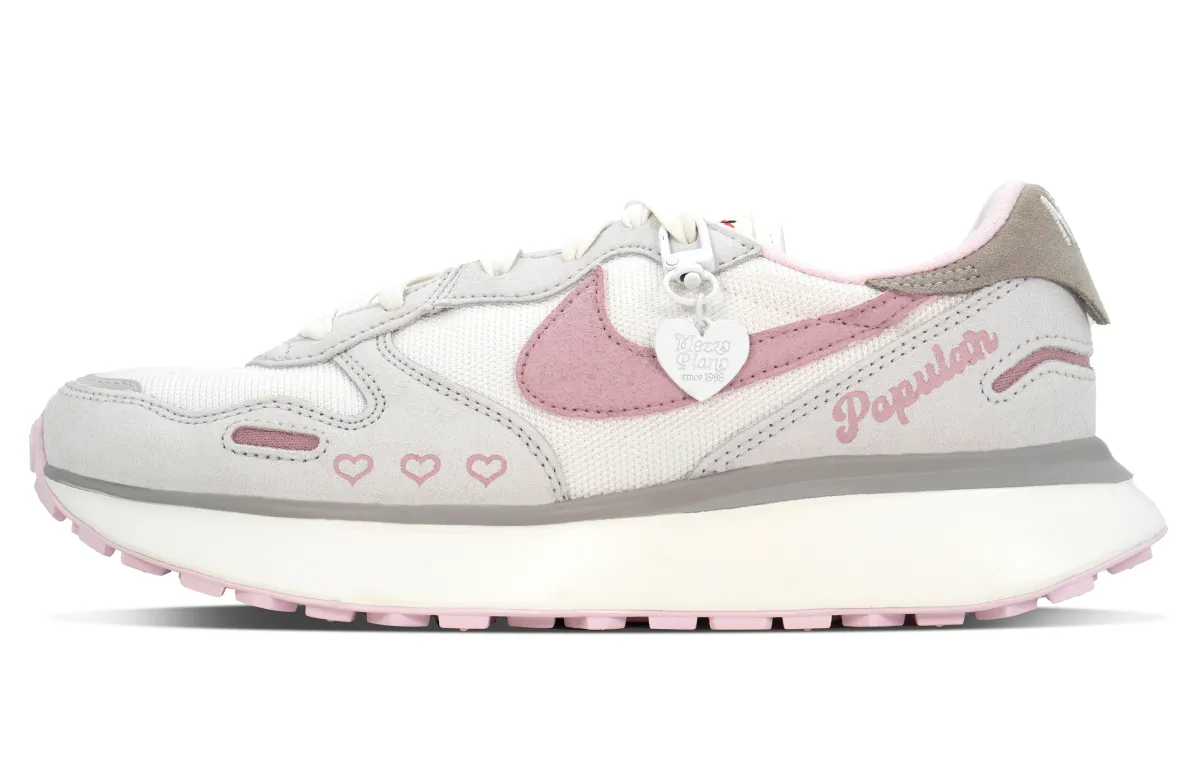 Nike Phoenix Waffle Mesh Cushioning Low top Casual City Commuting Running Shoes Women's Gray White Pink
