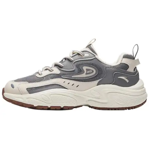 Anta Slip Resistant Abrasion Resistant Low top Chunky Sneakers Men's Gray